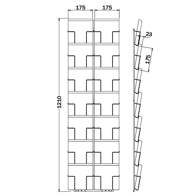 Distributeur cartes 14 compartiments 160 x 160 mm